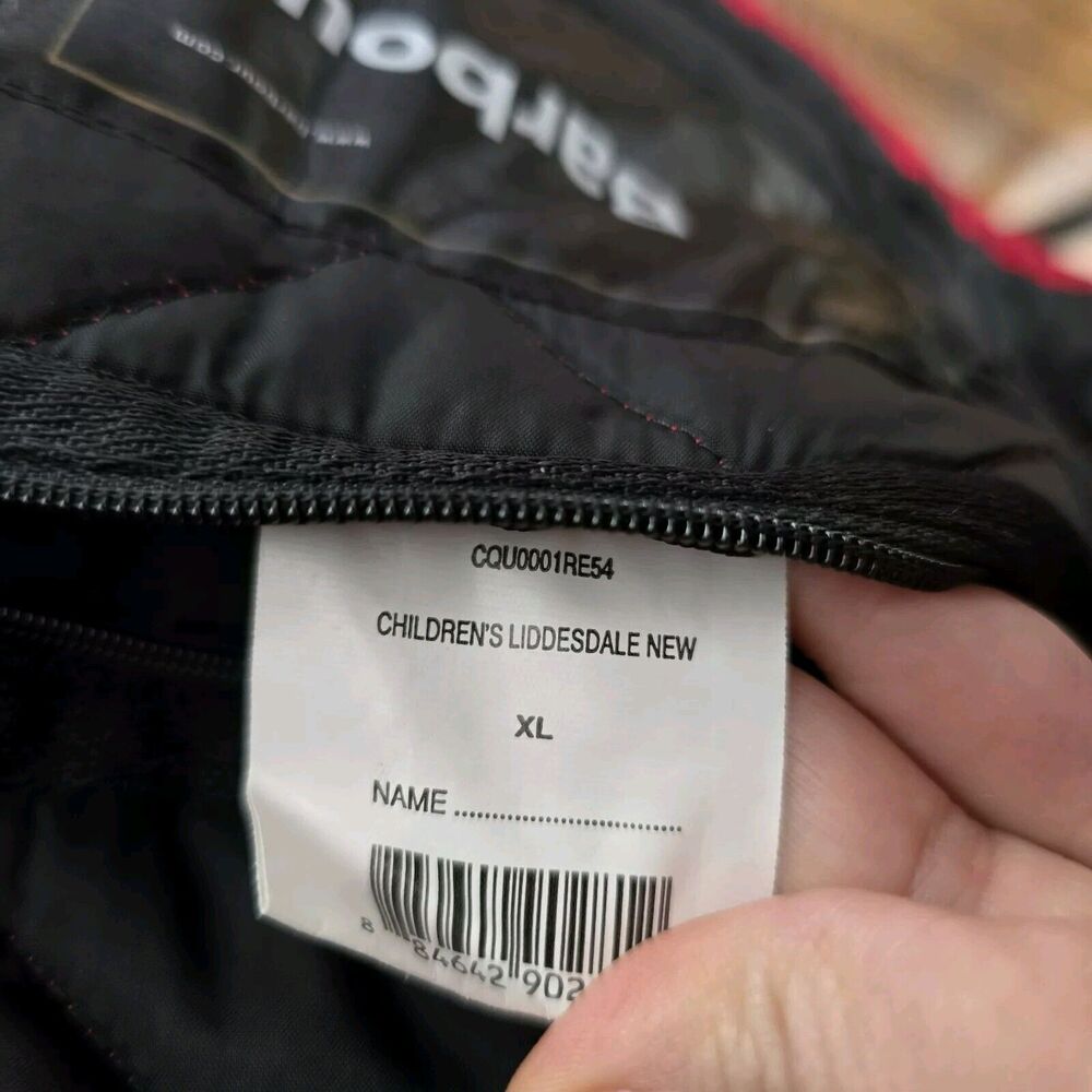 Barbour Red Quilted Jacket with Black Collar - Picture 12 of 13